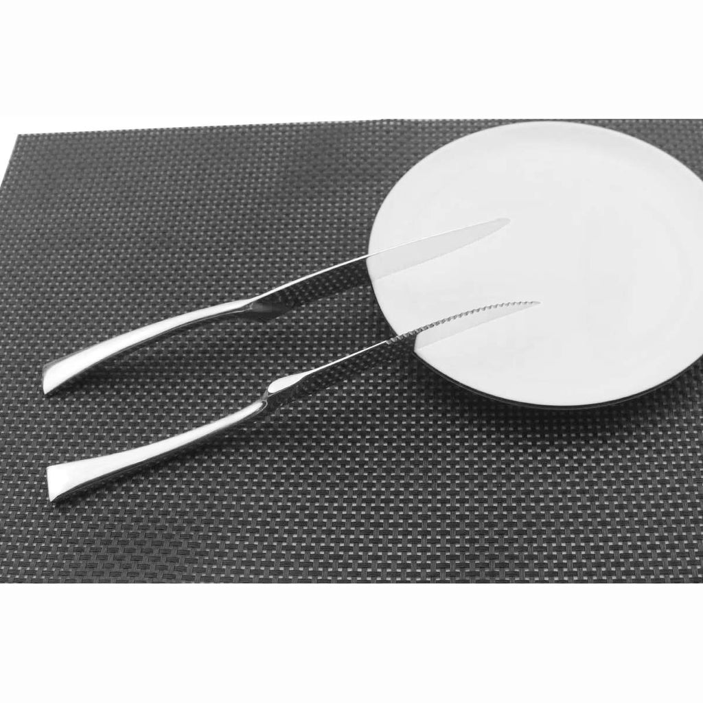 Flatware Set 18/10 Stainless Steel Mirror Polished Silver Cutlery - Silverware Utensil Set of Steak Knife Dinner Fork