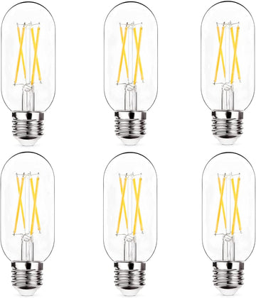 Dimmable E26 LED Light Bulb 6W,Equivalent 60W,E26 Tubular Light Bulb,Antique Clear Edison Filament Bulb 600 Lumens