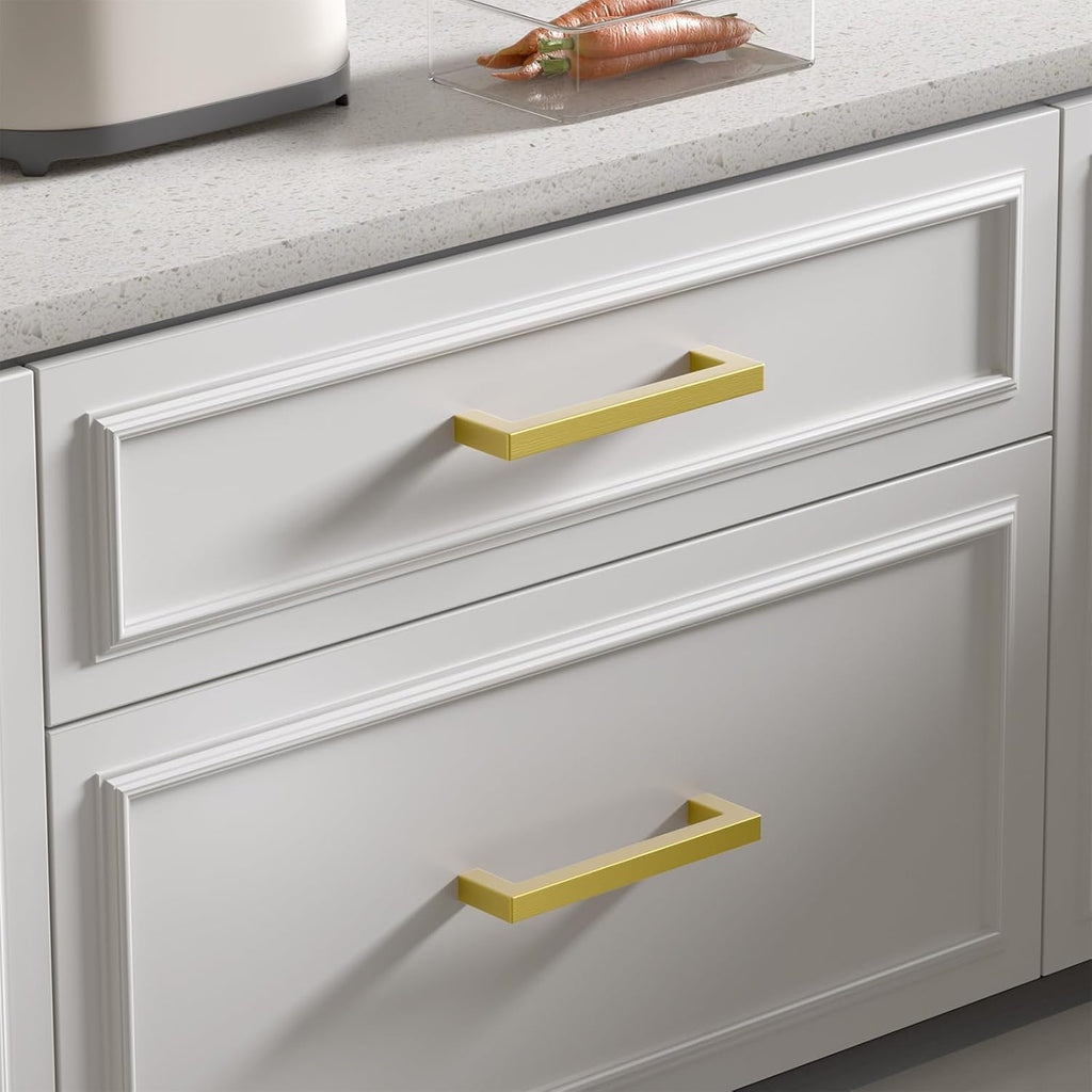 25Pack 5in Brushed Gold Cabinet Pulls Gold Cabinet Handles Gold Drawer Pulls Modern Cabinet Hardware Handles Cabinets