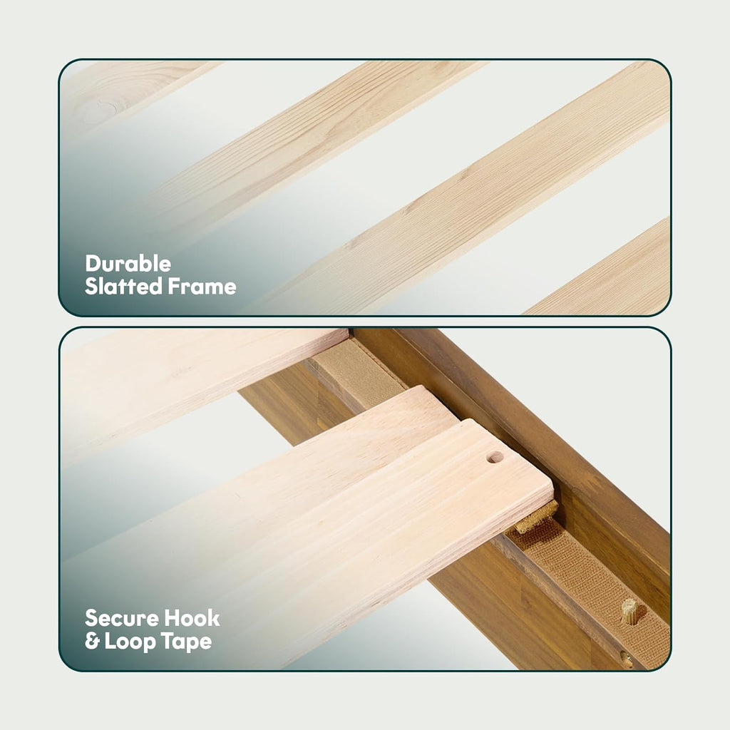 Platform Bed Frame, Modern Bed Frame Without Headboard, Wooden Low Profile Bed Frame, Acacia Wood