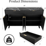 60'' Sideboard Buffet Storage Cabinet with 2 Drawers 4 Doors & Adjustable Shelves