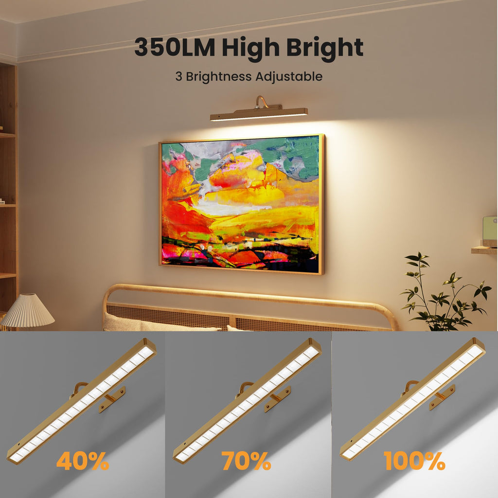 Wireless Picture Light Battery Operated, 16in Picture Light for Wal, 2Pack Rechargeable 5000mAh Battery Wall Sconce