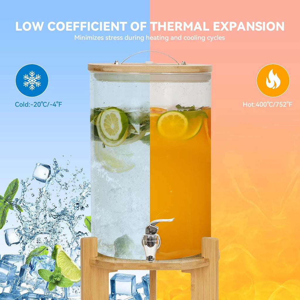 2.1 Gallon drink dispensers for parties, glass drink dispenser