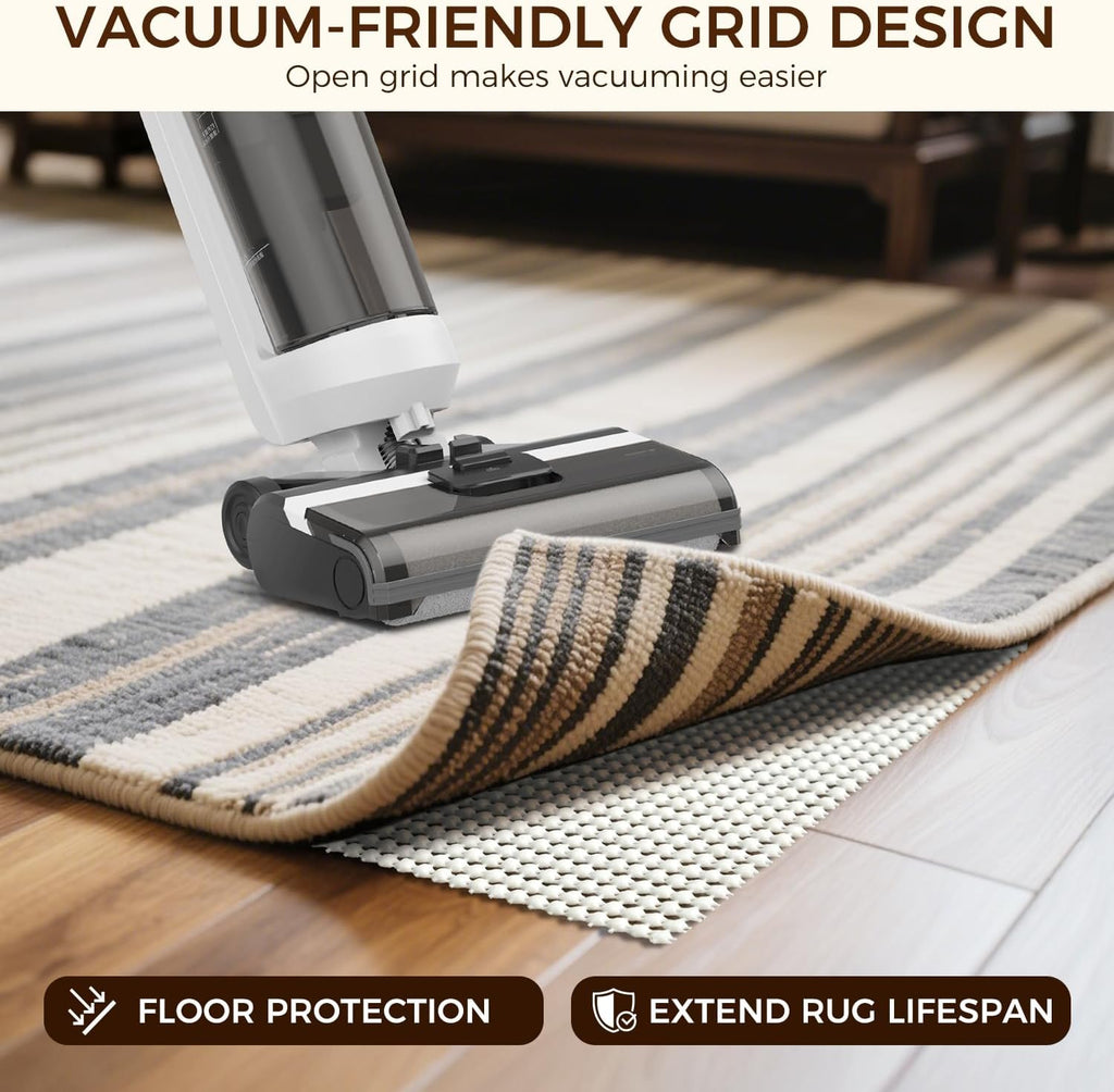 9 x 12 FT Rug Pad Gripper for Hardwood Floors, Non Slip Rug Pads for Area Rugs, Extra Thick Under Rug Padding - Set of 108