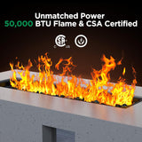 43Inch Propane Fire Pit, 50000 BTU Outdoor Gas Fire Pit Table with CSA Certification, Glass Rocks, Rectangular Heater for Patio, Backyard, Deck - Image 3