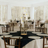 Candelabra Gold Centerpiece 5 Arms Taper Candle Holder Gold Centerpiece with Acrylic Tubes for Table Decoration