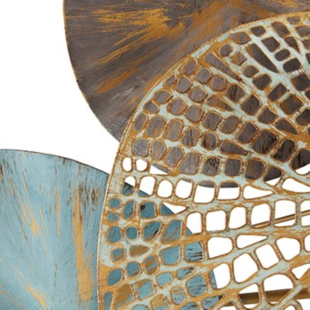 Wall Art Living Room Décor - Lenzie Metal Abstract Coastal Decoration, Home Accent Modern Kitchen Dining Decoration