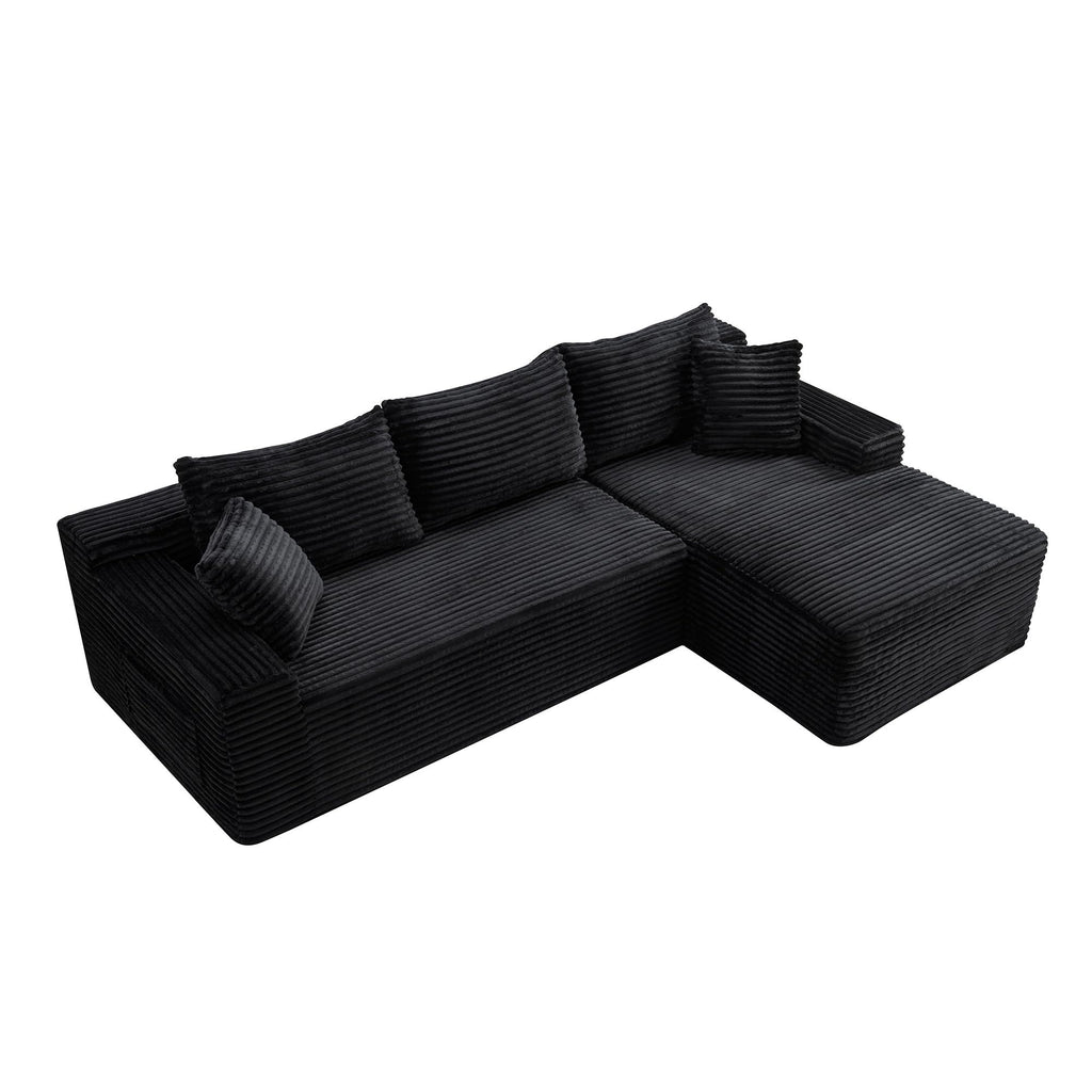 95" L-Shaped Cloud Sectional Couch, Right Facing Modular Compressed Boneless Sectional Sofa with Chaise Lounge, Plush