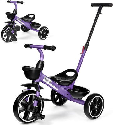 In-1 Toddler Tricycle with Push Handle: Ages 18 Months to 5 Years