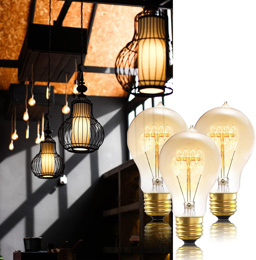 A19 Incandescent Light Bulbs 40W E26 Dimmable Edison Bulbs 6 Pack