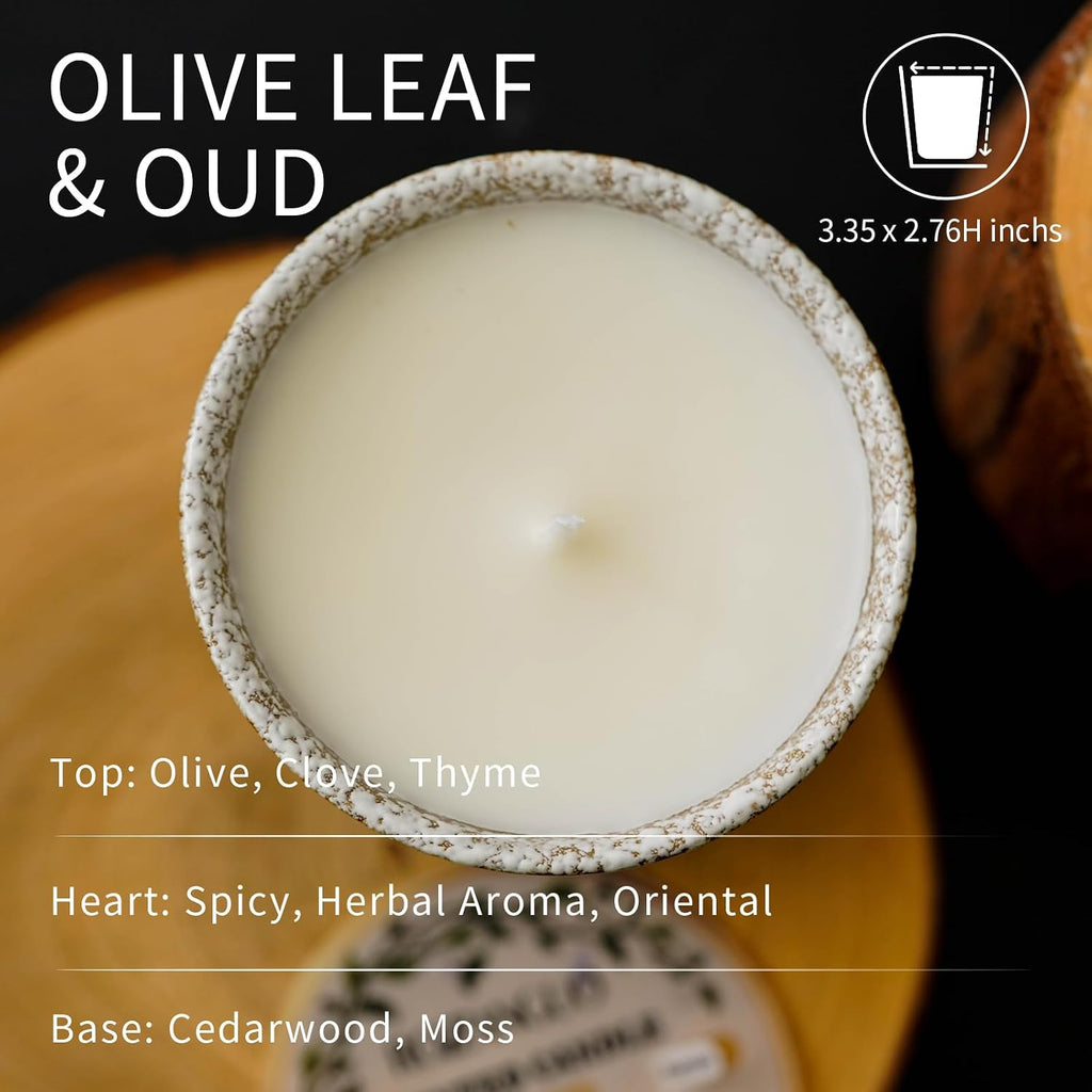 Luxury Textured Ceramic Jar Scented Candle | Non Toxic 100% Natural Coconut & Soy Wax Blend Cotton Wick | 5.2oz