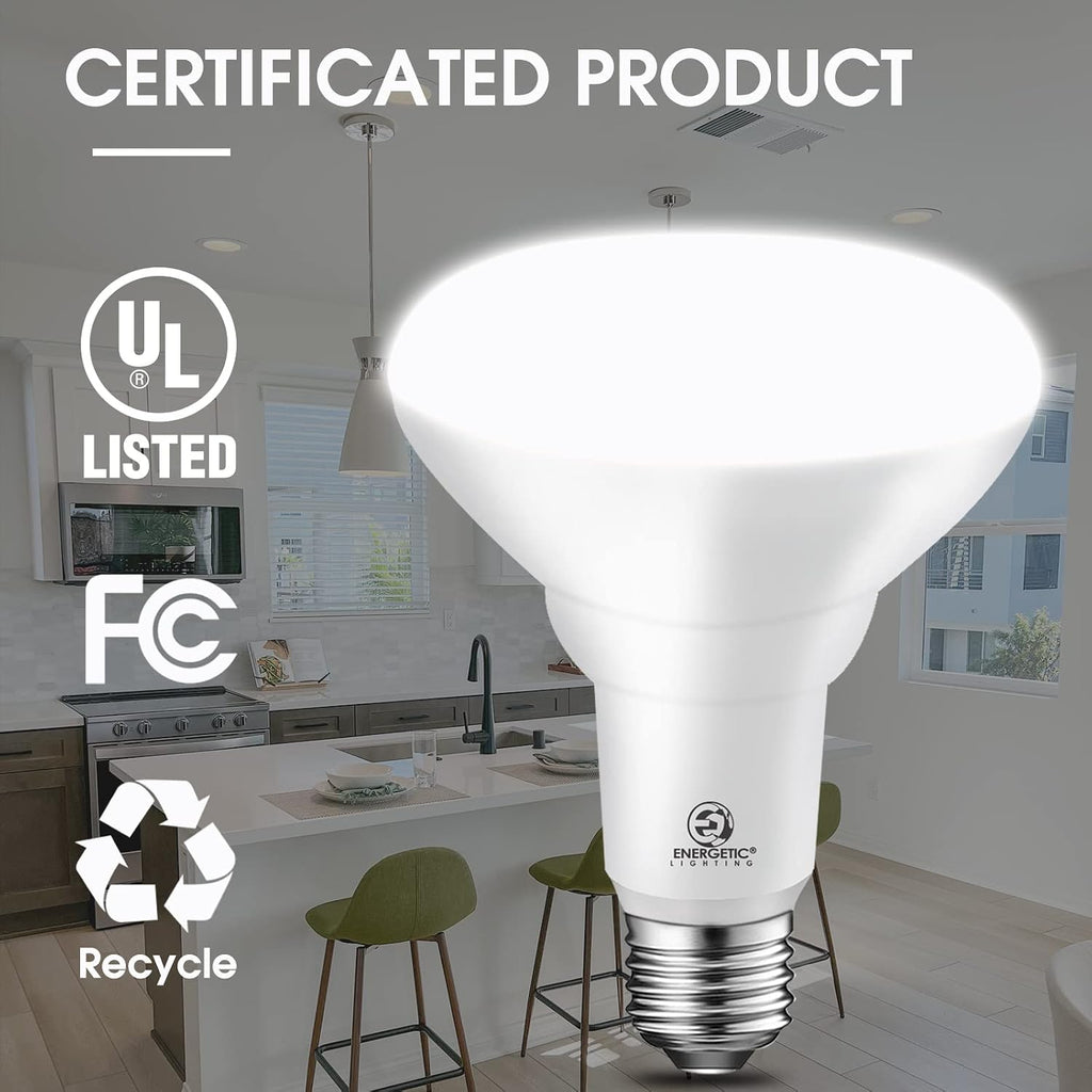 Energetic 12 Pack LED Recessed Light Bulbs BR30, 1100Lumens, 85W Equivalent, Dimmable, Soft White 2700K,Indoor Flood
