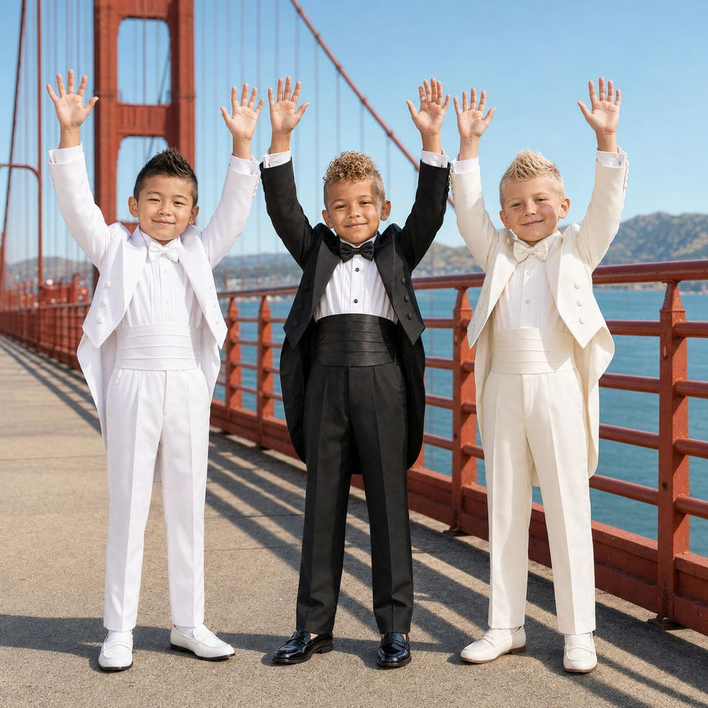 Boys Piece Tailcoat Tuxedo Set Shirt Bow Tie Cummerbund