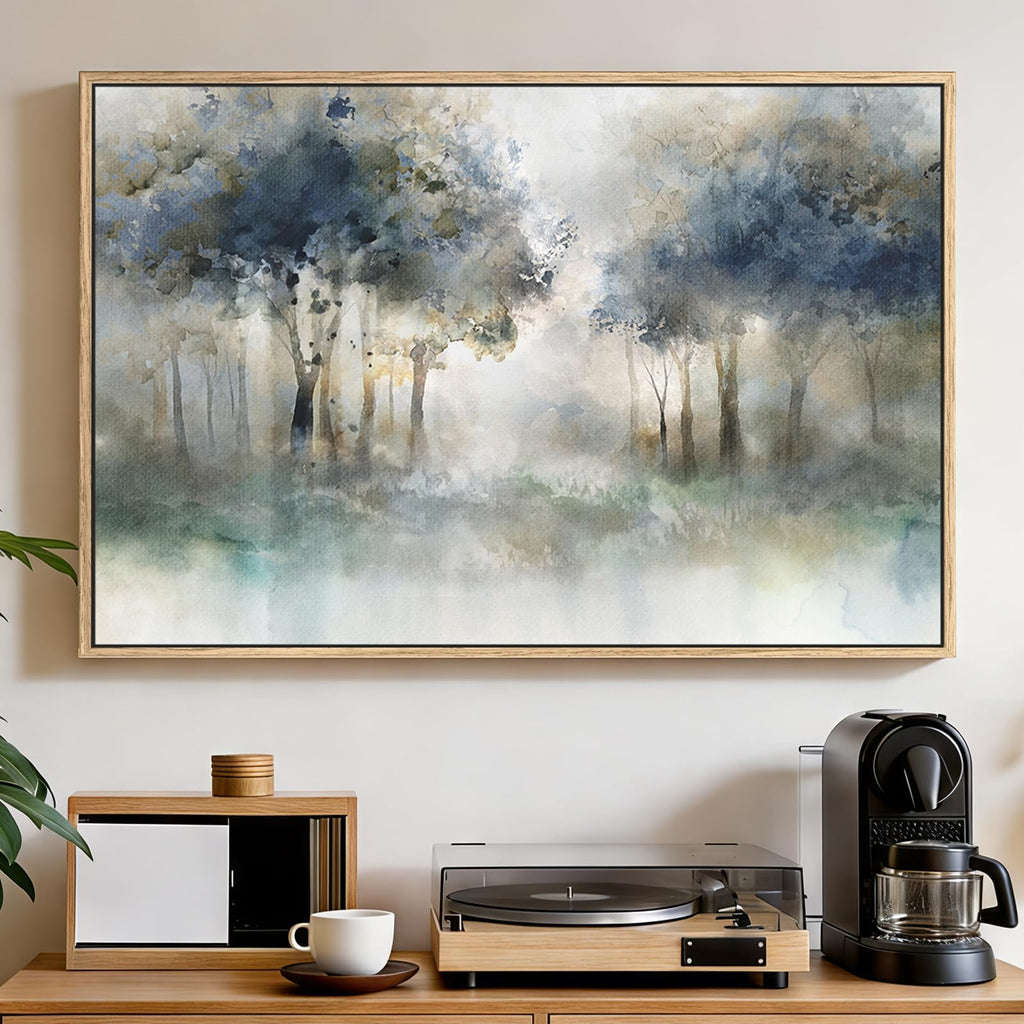 Large Framed Abstract Nature Landscape Wall Art, 32x48 in