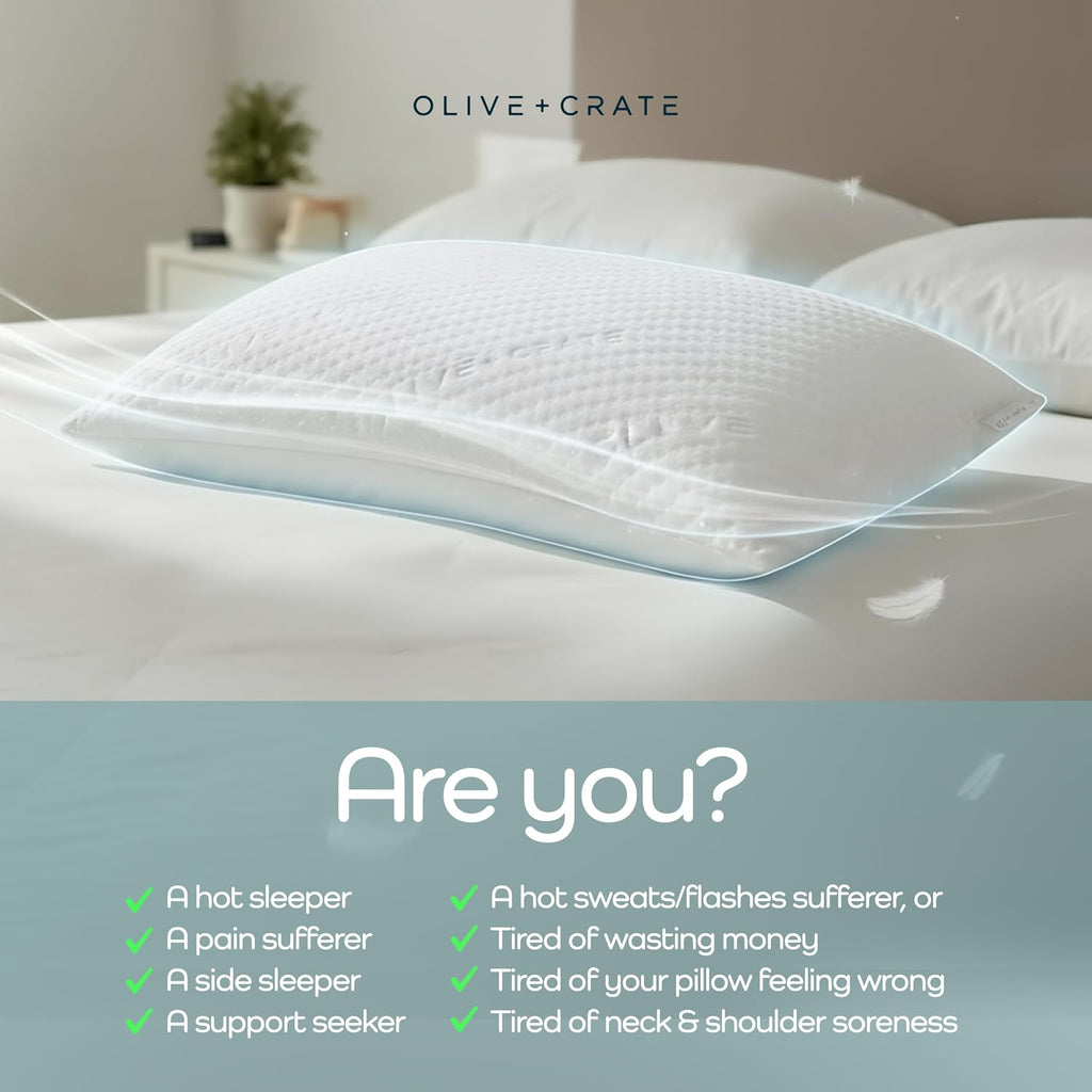 Adjustable Loft Shredded Memory Foam Pillow - Queen Size | BreathePureTM Breathable Pillow, Hypoallergenic