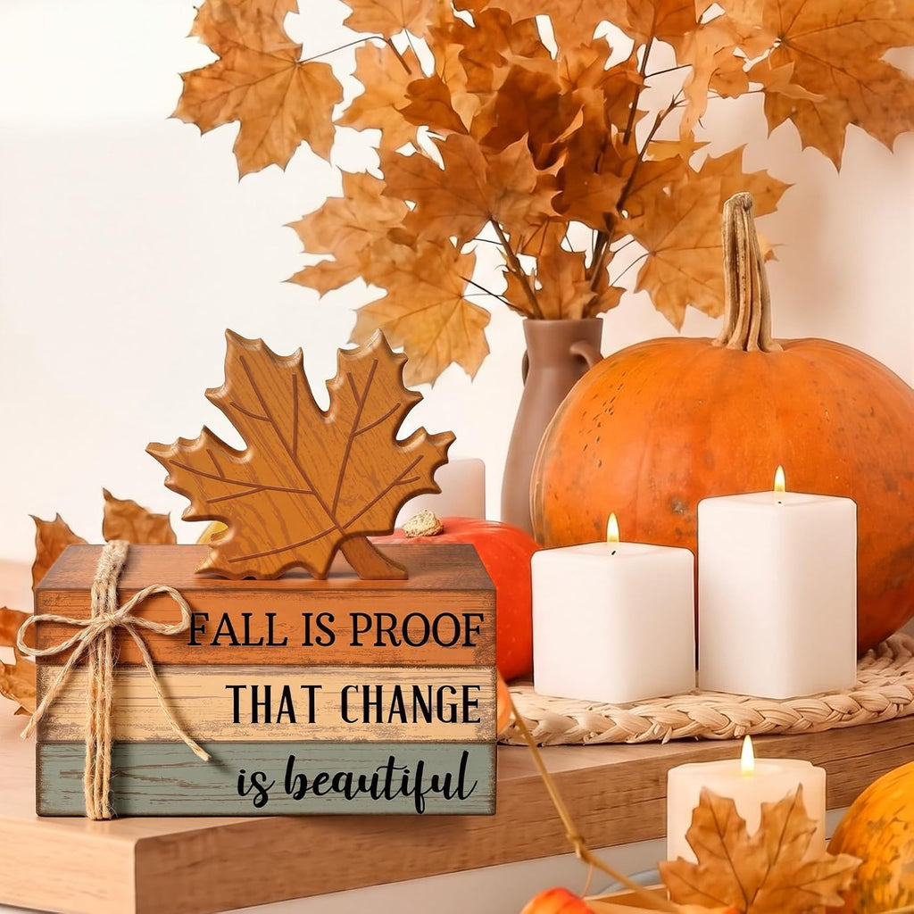 Fall Decoration Wooden Maple Leaf Decor - Set of 4