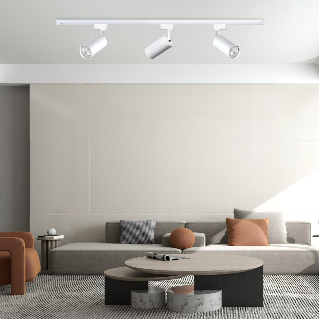 Plug in H Type LED Track Lighting Kits Dimmable Adjustable Angle Heads