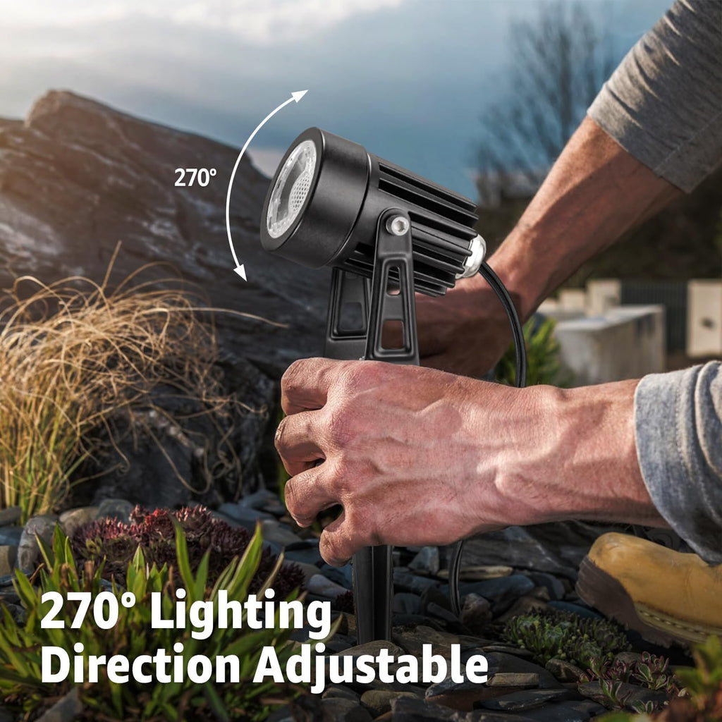 3W Low Voltage Landscape Lighting Spot Lights with Connectors 8Pack