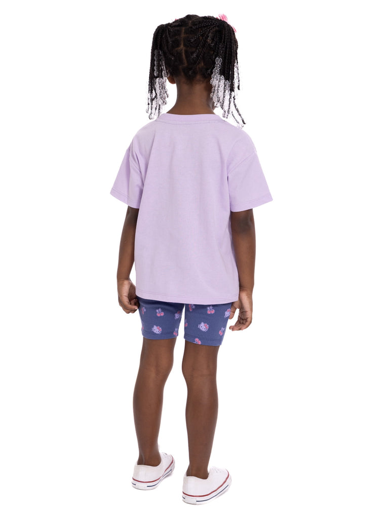 Baby Girls Graphic Tee and Bike Shorts Set, 2-Piece