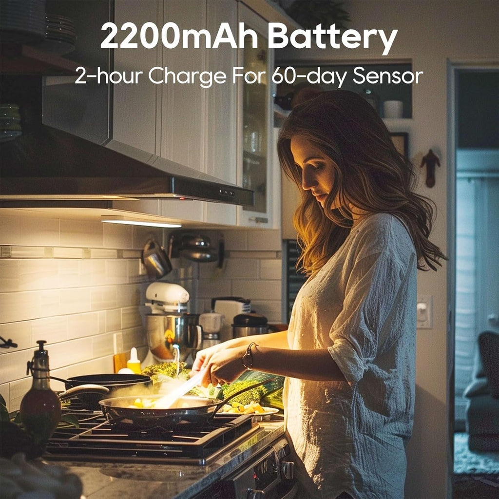 2 Pack Under Cabinet Lighting, 3 Color Temperatures Motion Sensor Light Indoor, LED Rechargeable Cabinet Lights
