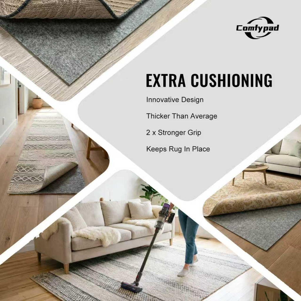 Felt Rug Pad, 2 x 6 Ft Rubber Non-Slip Rug Pad Gripper, Keep Rugs Secure and in Place, Extra Strong Under Carpet Mat