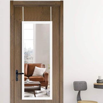 47''x16'' Home Mirror, Over The Door Full Length Mirror with Hanging Brackets, Shatter-Proof, Rustproof, Wall Mount