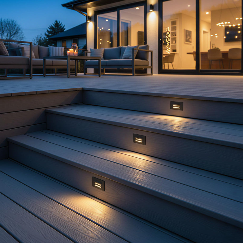 5CCT 120V LED Step Lights, Louvered, Oil Rubbed Bronze