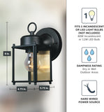 Ivy Trail Outdoor Light Fixture Pack of 2, 8.25 Inch Exterior Wall Lantern Sconce Set for Front Door, Patio and Porch