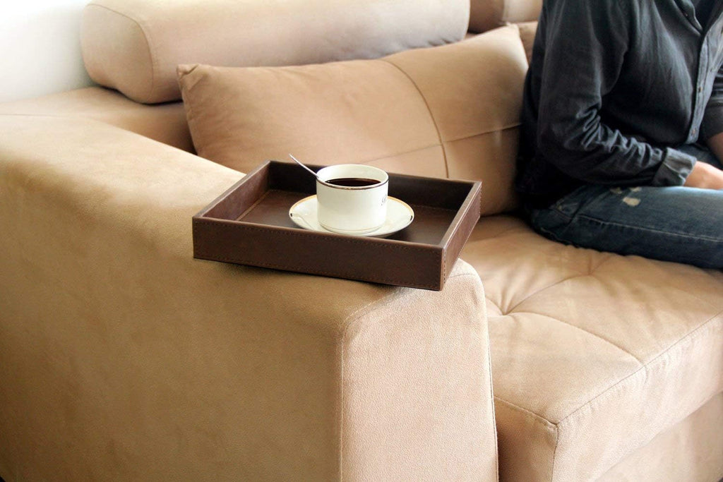 Decorative Vanity Tray, Desktop Storage Organizer, Catchall Tray, Valet Tray, Nightstand or Dresser Organizer, PU