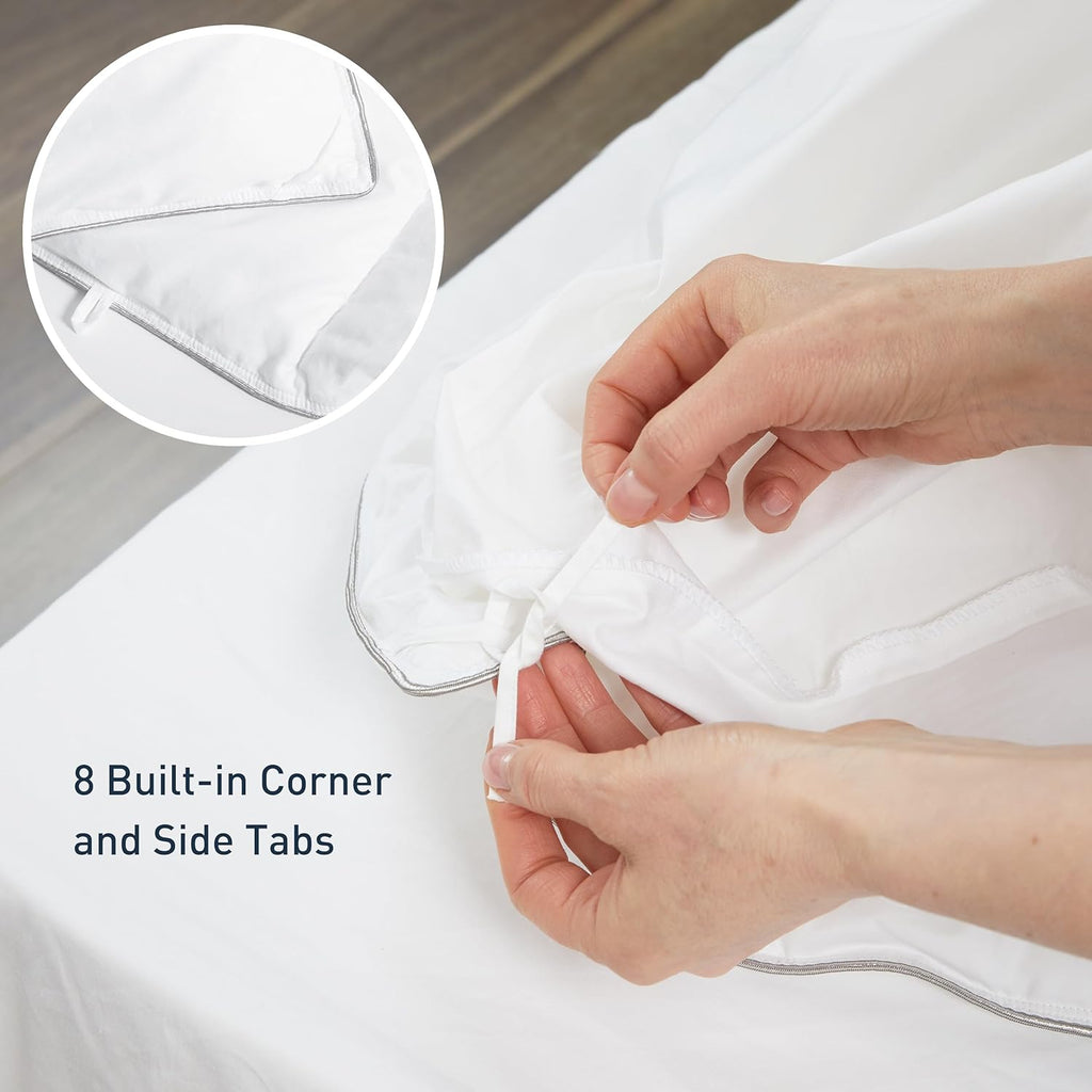 Comforter Duvet Insert Queen White Down Alternative Filling Cotton Shell All Season Hypoallergenic W