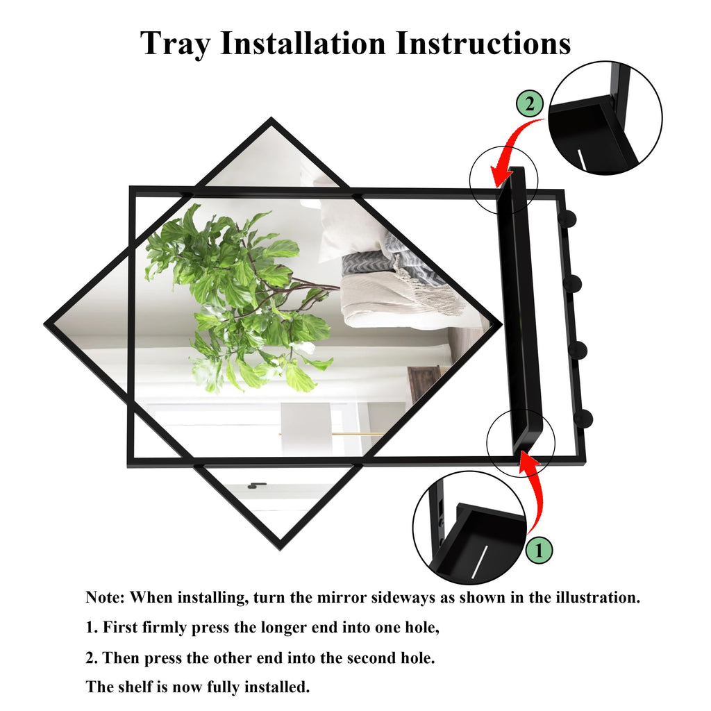 Entryway Mirror with Hooks 26 X 30 Inch Bathroom Mirror with Shelf