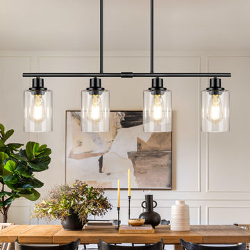 32inch 4-Light Black Simplicity Bar Island Lights Hanging