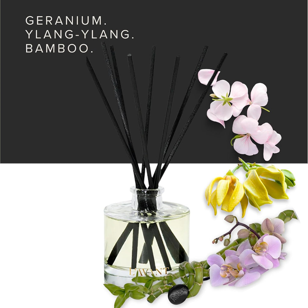 Fresh Linen Reed Diffuser with Essential Oils, 4 oz Glass Vessel | Fresh linen scent, plant-based formula, essential