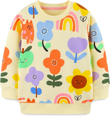 Toddler Girls Sweatshirts Clothes Cotton Long Sleeve Shirt Tops