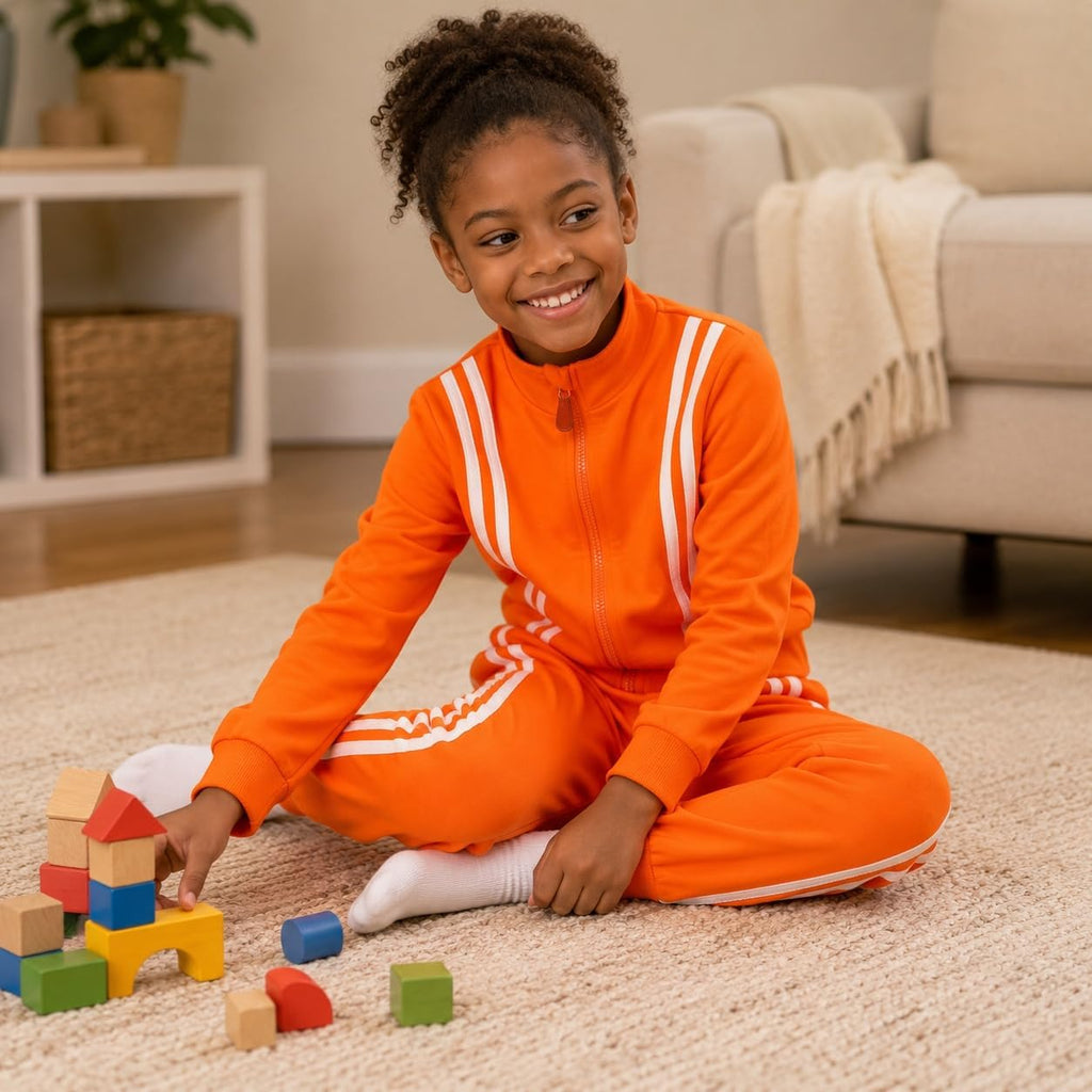 Girls 2 Piece Fall Outfits Long Sleeve Zip Up Tracksuit Toddler Jogger Sweatpants, Kids Winter Clothes Lounge Set