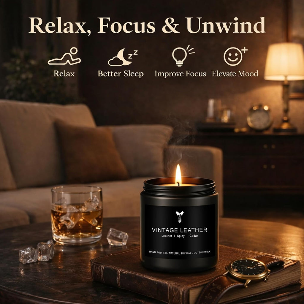 Scentes Candles Set for Men, 4 Pack Mens Masculine Soy Candles - Set of 4