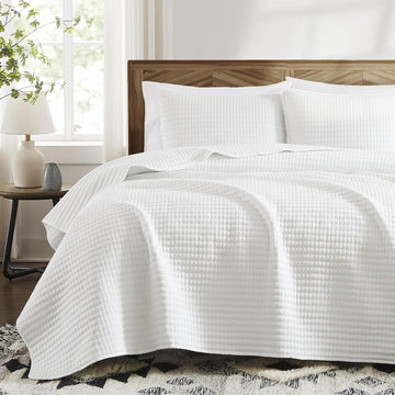 White King Quilt Bedding Sets-3 Pieces Lightweight Bedspreads Summer Coverlet for All Season, Soft King Quilt Bedding
