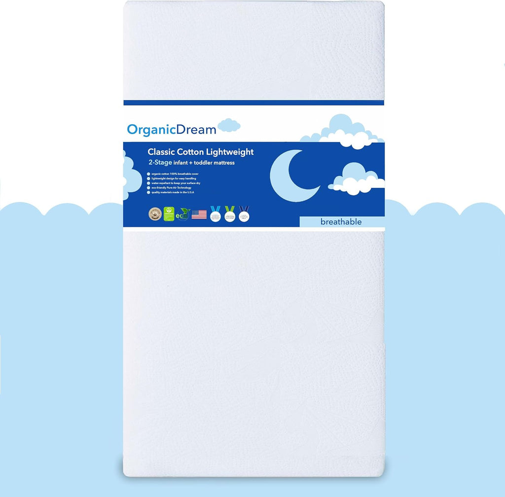 Crib Mattress + Toddler Bed - 100% Breathable Proven to Reduce Suffocation Risk, Hypoallergenic, GREENGUARD Certified