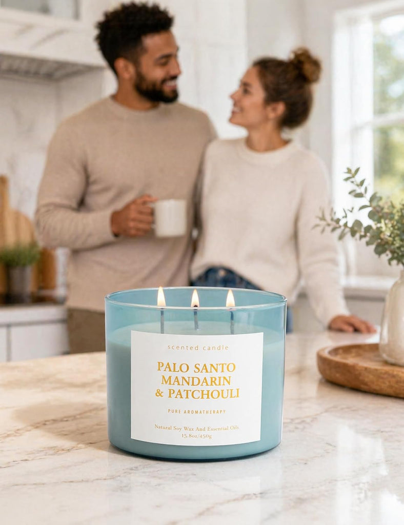 Palo Santo Mandarin Patchouli 3-Wick Soy Scented Candle, 15.8 oz - Set of 158