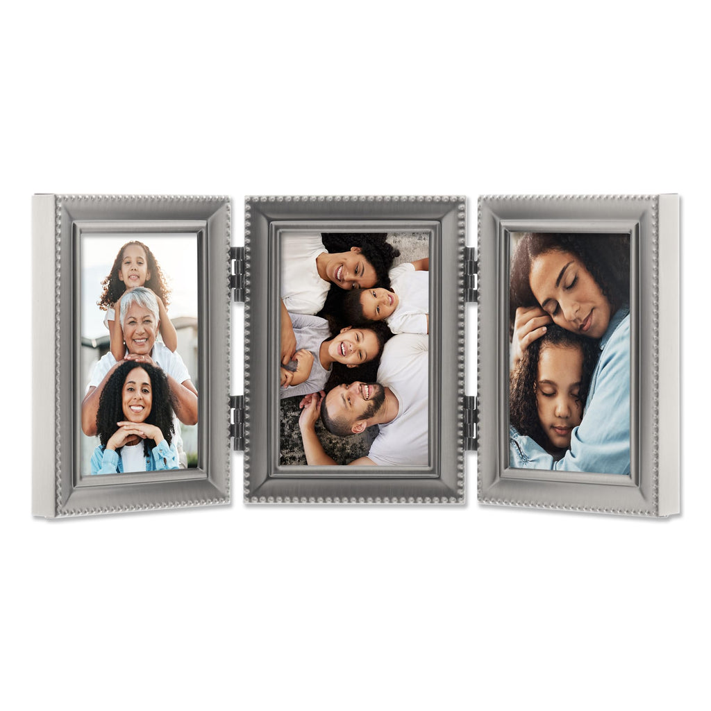 Bead Border Design, 2.5x3.5 Triple, Pewter