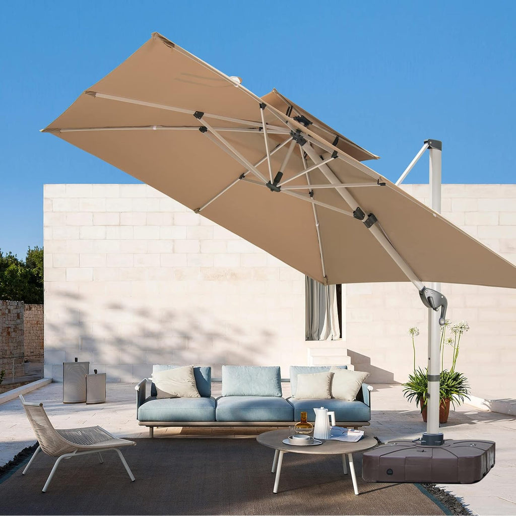Cantilever Patio Umbrella with Cross Base and Cover Included