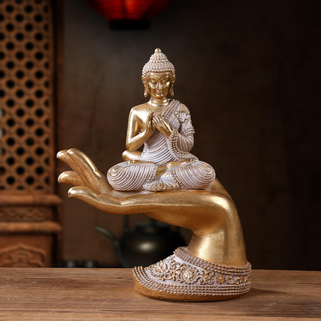 Statue Decor Gold 8.7"- Buddha Statues for Zen Decor - Buddha Statue Large for Spiritual-Buddha Decor -Buda-Indoor