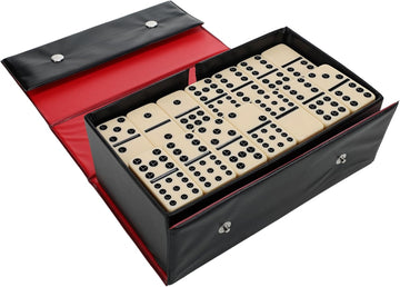 Double Twelve Dominoes Set - 91 Dominoes in Retro Travel Case - Set of 91