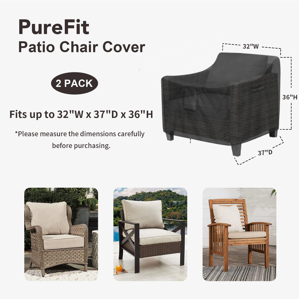 Outdoor Chair Covers Waterproof 2 Pack Patio Furniture Seat Covers