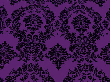 Taffeta Flocking Damask Purple with Black Flock 58 Inch Fabric By the Yard from