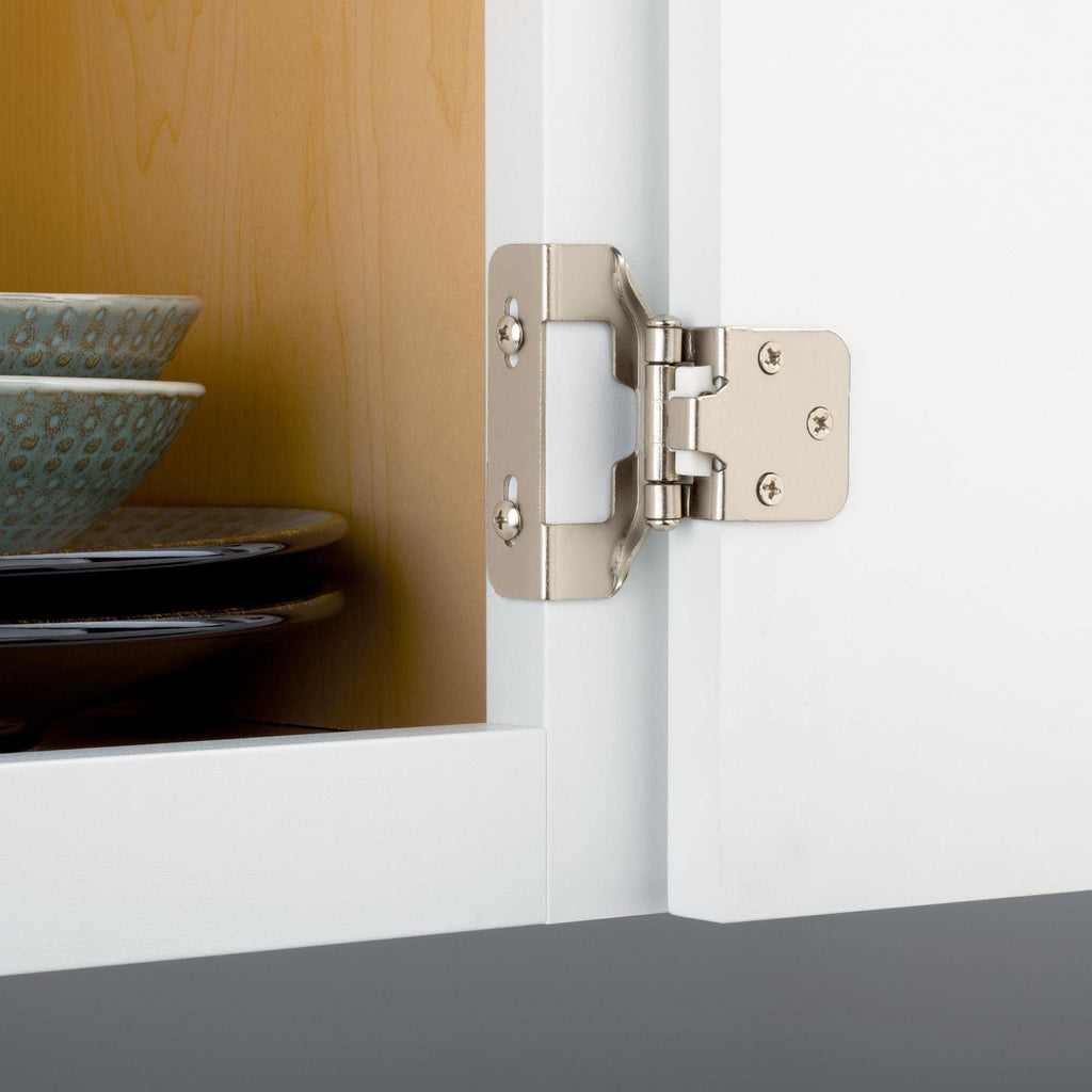 10-Pack) Self-Closing Cabinet Hinges 1/2' Semi-Wrap Overlay for Cabinet Doors Kitchen/Cabinets/Cupboards/Furniture