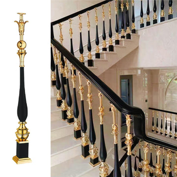 Balusters Spindle for Stairway, Metal Railing Column, Indoor Staircases Aluminum Alloy Post(Black, )