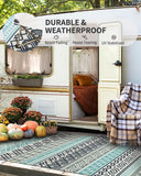 Outdoor Rug Carpet 8x10 Waterproof-Patio Rug Mat Reversible RV Camping Rug Picnic Mat Plastic Straw 