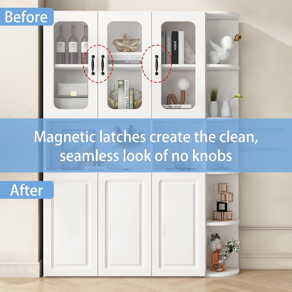 Magnetic Push Latch Heavy Duty Double Push to Open Door Latch Touch Latches Kitchen Door Push Release Latch for Drawer