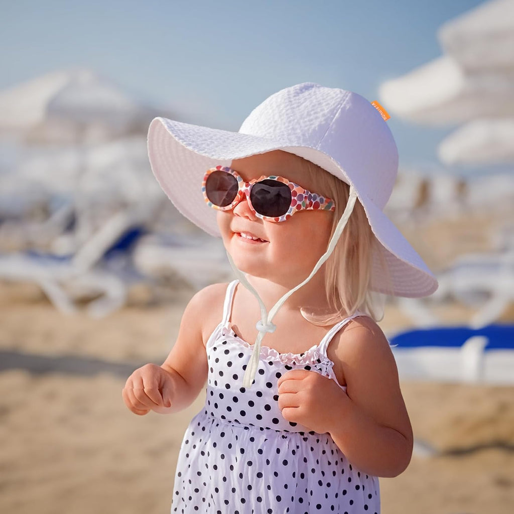 Baby Sun Hat Wide Brim Adjustable Toddler Beach Bucket Hat